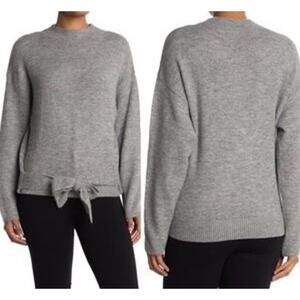 Wayf light gray large tieback sweater new with tags